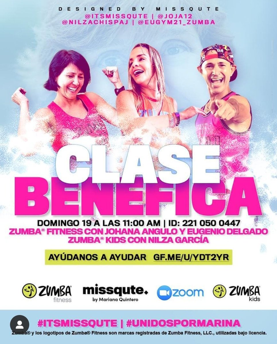ElPitazoTV's tweet photo. #ServicioPúblico | Con el propósito de recaudar fondos para Mariana Troconis, quien fue diagnosticada con COVID-19 y esta en proceso de recuperación, se realizará una clase benéfica de Zumba Fitness en la plataforma zoom. Más detalles del evento en el flyer https://t.co/9JLCLrFFDP