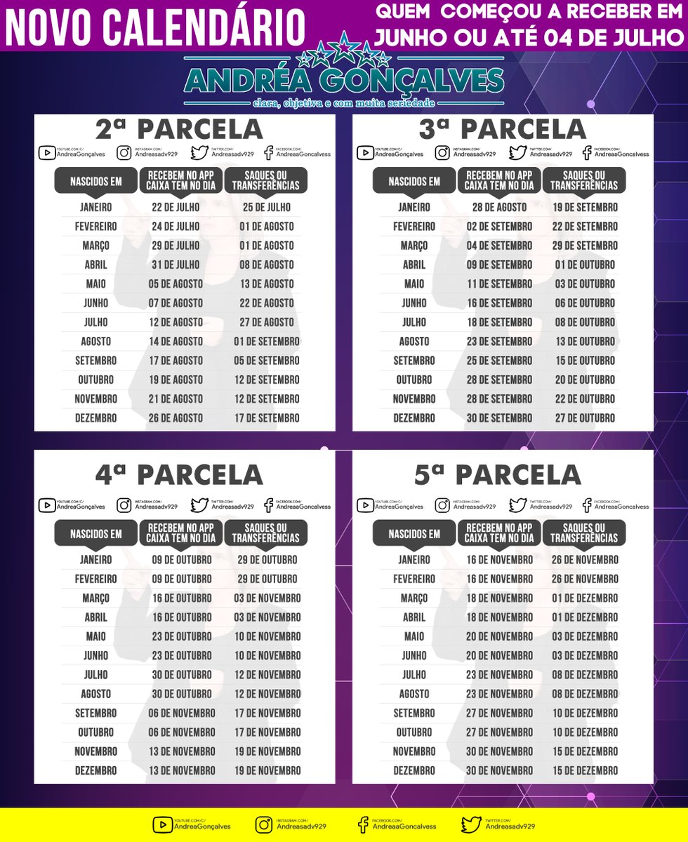 andreasadv929's tweet photo. GUIA DO CALENDÁRIO COMPLETO DO AUXÍLIO EMERGENCIAL: DATAS COM TODAS AS PARCELAS
#AUXILIOEMERGENCIAL #CALENDARIOAUXILIOEMERGENCIAL #LOTEAUXILIOEMERGENCIAL #parcela #AndréaGonçalves #AuxílioEmergencial #ÚltimasNotícias #pagamento #Calendário #1parcela #2parcela #3parcela #4parcela https://t.co/8Sv3A1iHAh