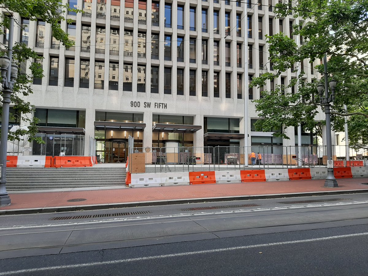 The door to City Hall has been boarded up. Also, a corner restaurant opportunity is available if anyone wants it. @VeggieGrill