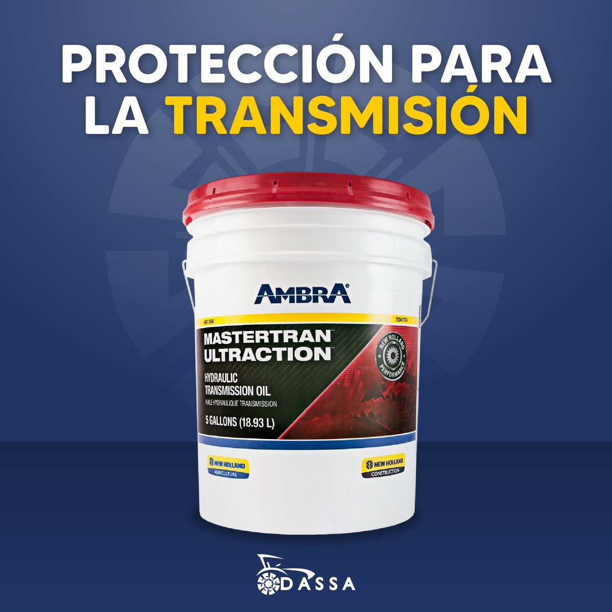 Fluido específico para sistemas de transmisión hidráulica, engranajes de reducción final, frenos húmedos, para equipos #NewHolland.
#Dassa #SomosDassa 🚜🌾