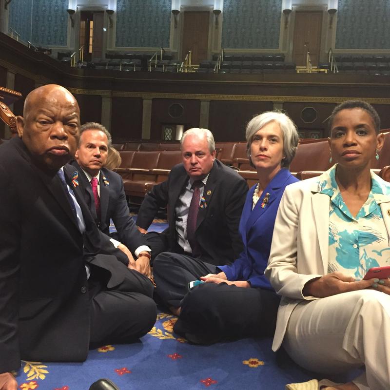 On June 23, 2016: John Lewis launched a sit-in protest in the wake of the Orlando nightclub shooting to force a House vote on gun control measures. Photo by Mike Doyle.  #GoodTrouble  #JohnLewisRIP