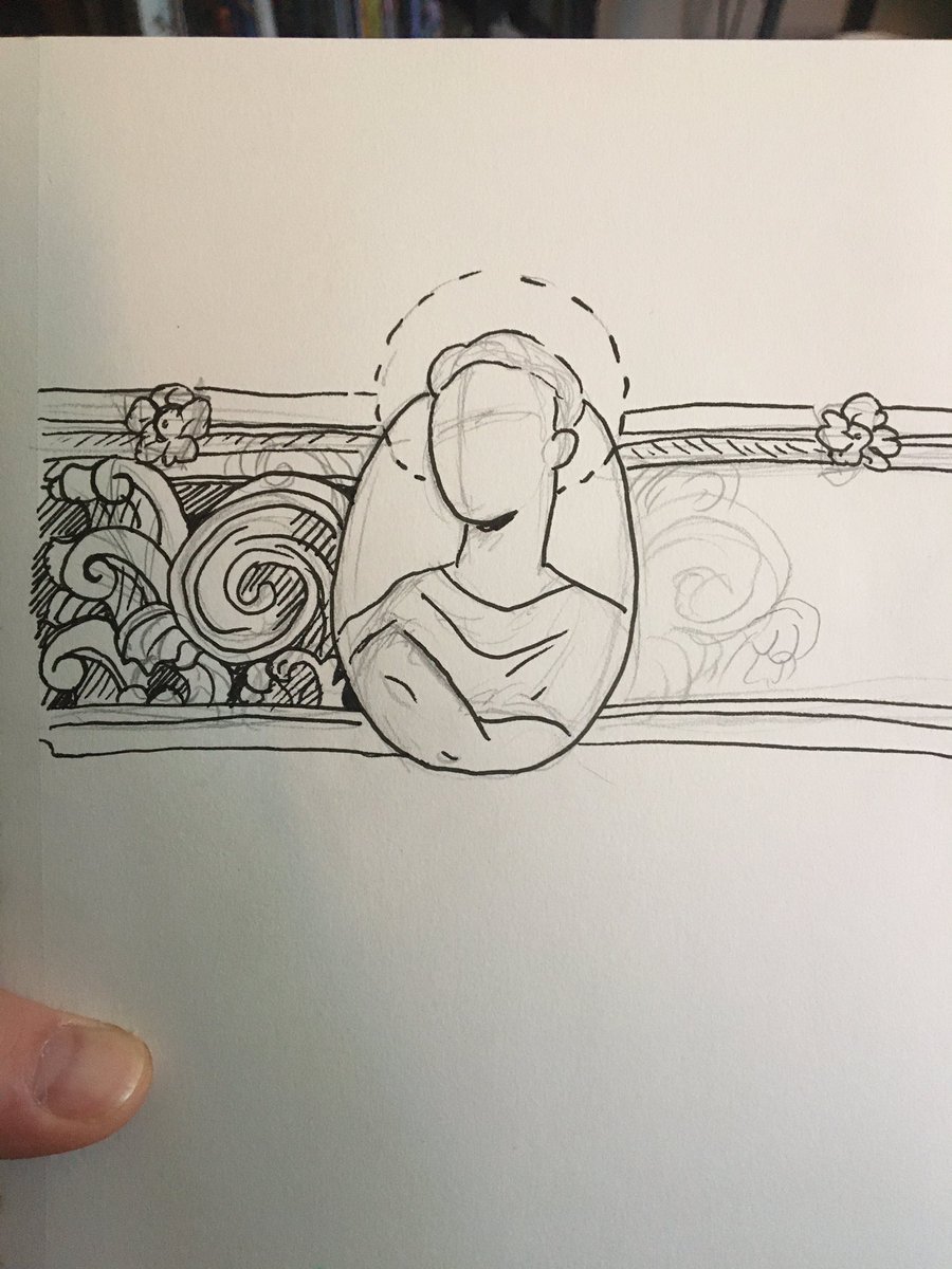 CarriePottah's tweet photo. @castillo1ez I got a hair clean up my ass and sketched a thing. 😋 Maybe a band with corinthian texture like this, that goes all the way around your arm? https://t.co/sqRspbWZaO