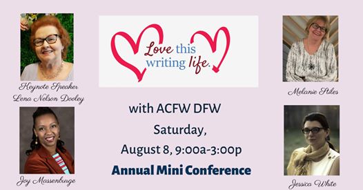 StacyTSimmons's tweet photo. ACFW-DFW's 2020 mini-conference is around the corner. Come join us for this fantastic day of learning!
https://t.co/Gz2q7g1F8L

#writing #writersoftwitter #ACFWDFW #WritingCommunity #LovethisWritingLife https://t.co/iMeUag793T