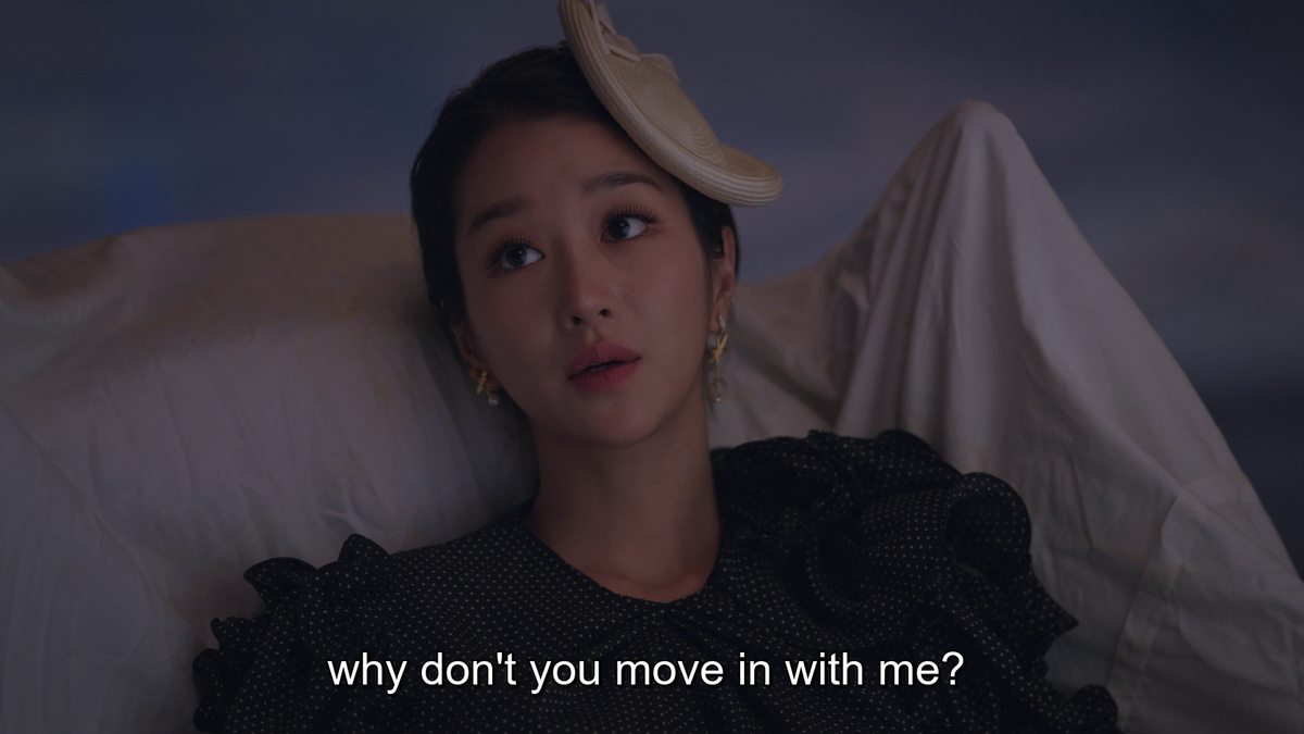 Moon Young even proposed Sang In to live with her in the castle (Ep.4)Even if Sang In declined it at first, the fact that SHE was the one to propose to live with her says so much yet so little about their relationship. #ItsOkayToNotBeOkay