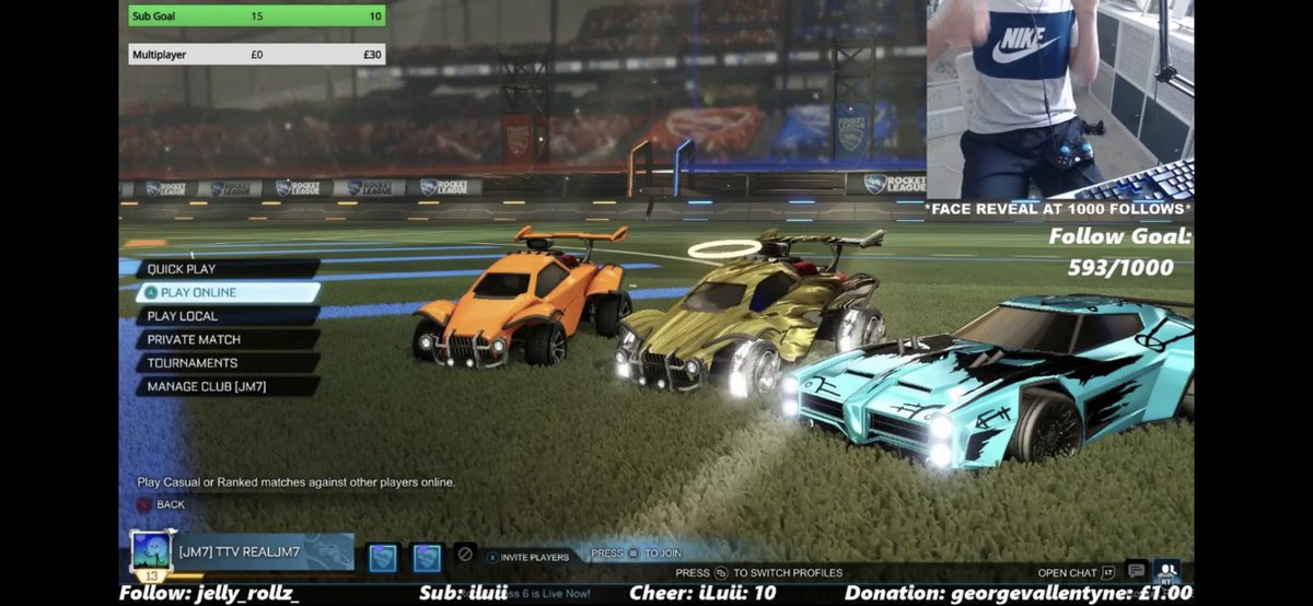 TheRealJM7_'s tweet photo. What a sick stream that was😅

Had loads of fun playing Rocket League with viewers - even though I got carried😂

Big thank you to @Rewrod for subbing and also gifting another 6 subs❤️

Now unlocked the second tier 1 emote - any ideas for the 2nd emote?

https://t.co/ZFnK6ux9KN https://t.co/Y8gyTAmhgT
