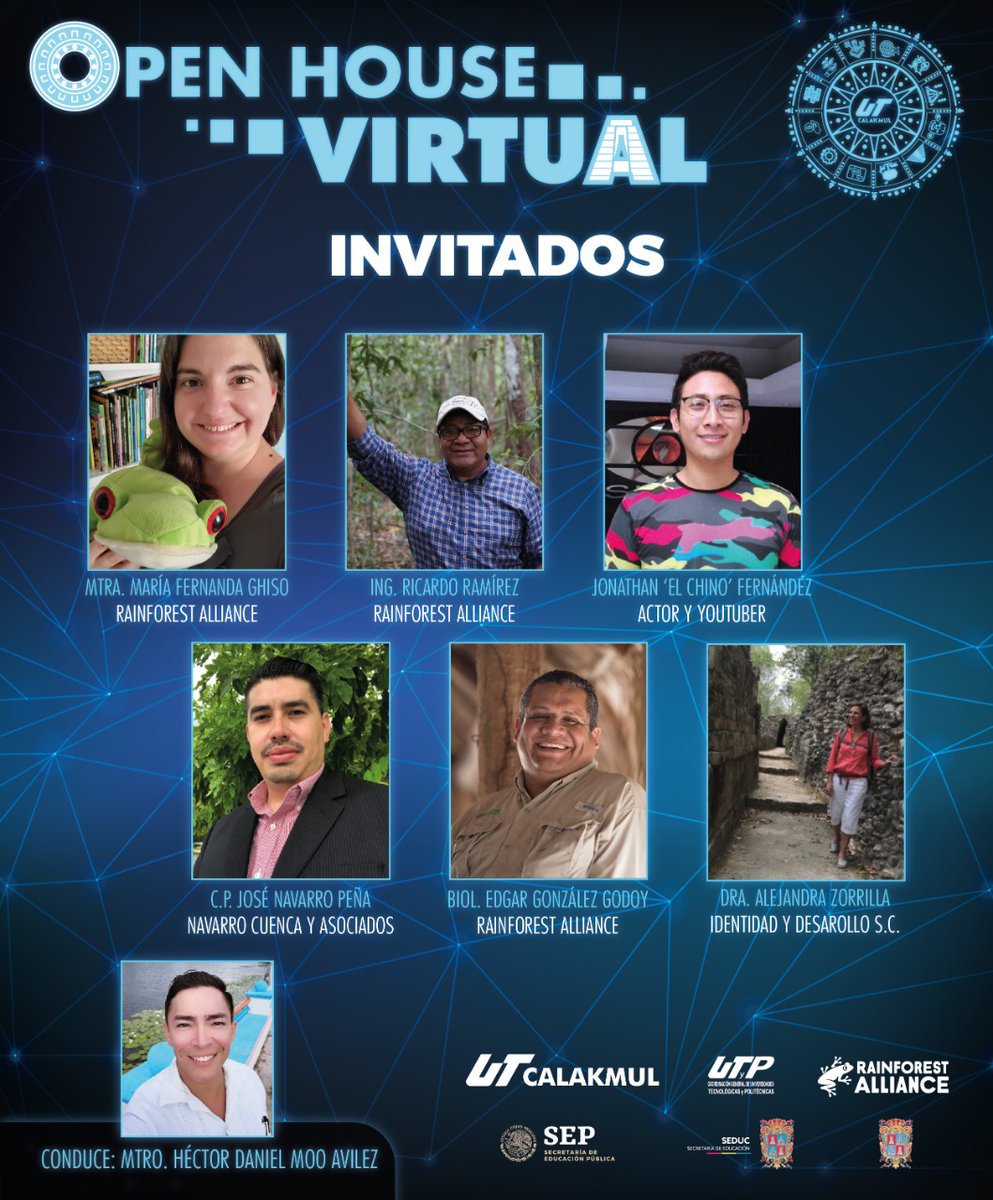 DireccionUTyP's tweet photo. El 24 de julio se realizará un “Open House”, en el cual te comentaremos mediante experiencias de vida de la oferta académica de la Universidad Tecnológica de Calakmul. Acércate y conéctate.
#YosoyUTCalakmul #OpenHouse2020 #CGUTyP #RainforestAlliance #SEDUC #TurismoSustentable https://t.co/DJYoxHIYLd