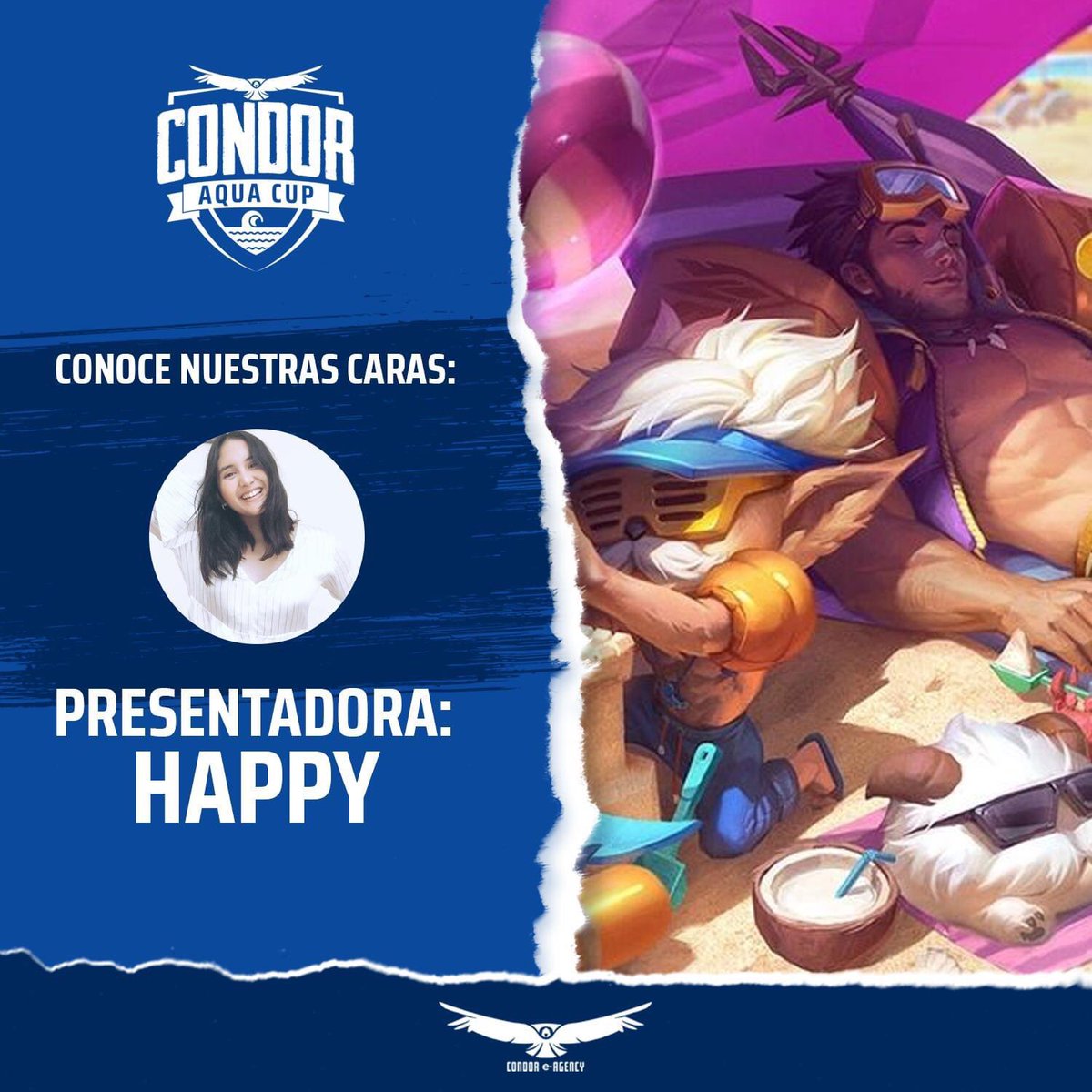 condoreagency's tweet photo. Una de las caras que presentará la #condoraquacup, bienvenida Happy.

H2Om Agua con Intención Metro Ecuador IGN Latinoamérica Kushki ONESHOT KrugerLabs
#condoraquacup #somosgamers #ecuador #ununiversomas #esports #latinoamerica #diariometroecuador https://t.co/20Bs67nCzC