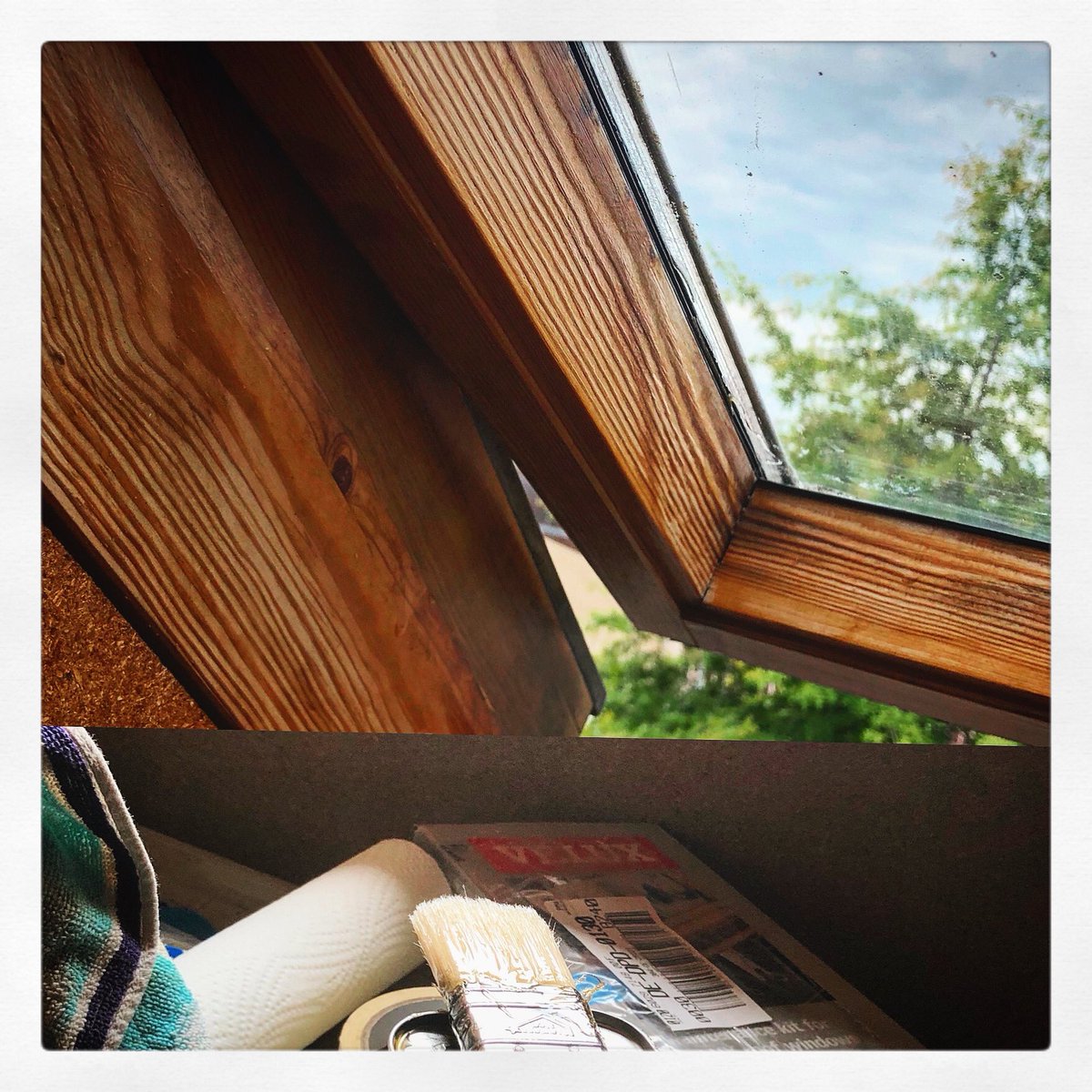 JoergRodenwaldt's tweet photo. Statt #Urlaub mehrere #Dachfenster an diesem #Wochenende gestrichen. War ganz schön heiß 🥵 auf dem #Dachboden ...
#doityourself #heimwerker #streichen #sommer #hitze #sommerhitze🔥 #sommerhitze #pinseln #holzfenster #veluxwindows #veluxfenster https://t.co/QjcT9b0Siu