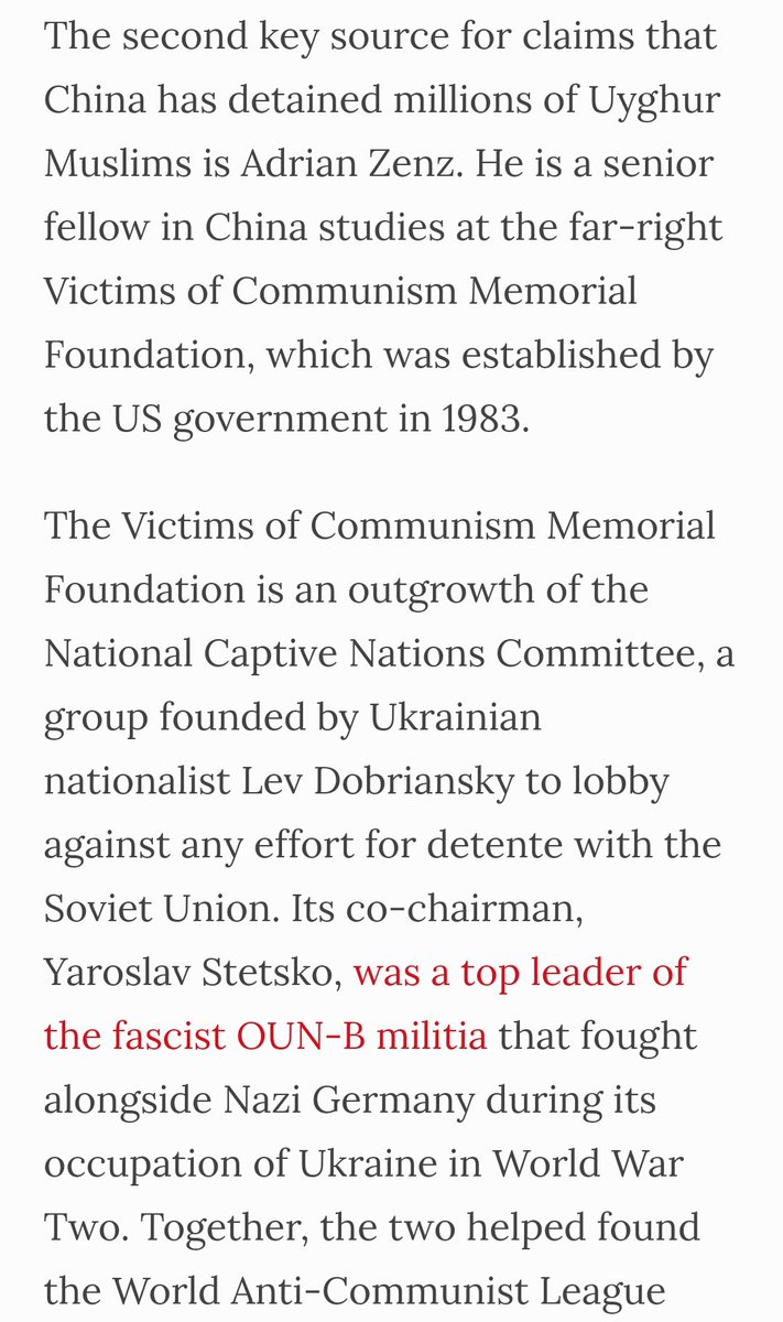 Well it turns out a huge amount of news info about the Uyghurs's (very real) persecution in China is coming from this guy, who's also one of those "Communism death count" guys who includes deaths of Nazis in WWII and children who would have been born without contraception access