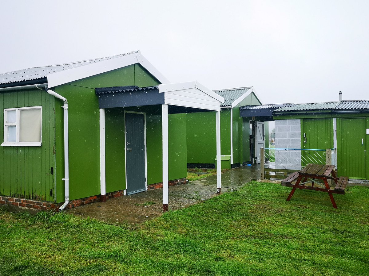 CampInWales's tweet photo. This weekend the team finished off a little porch at the rear of cookhouse 2! In true Prestatyn style it was tipping it down! 🌧️ https://t.co/YApoCtcAac