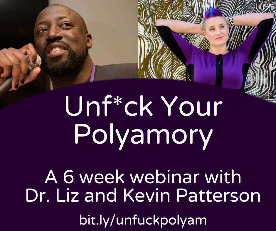 drlizpowell's tweet photo. New to #nonmonogamy? Seeking community or confused about where to start your journey? Kevin Patterson of @PolyRoleModels and Dr. Liz Powell of @sexpospsych are here to help you unfuck your #polyamory.
https://t.co/dJXY6cSSSN #polyam #openrelationships #polyrolemodels #drlizpowell https://t.co/1a5U9szLJ6