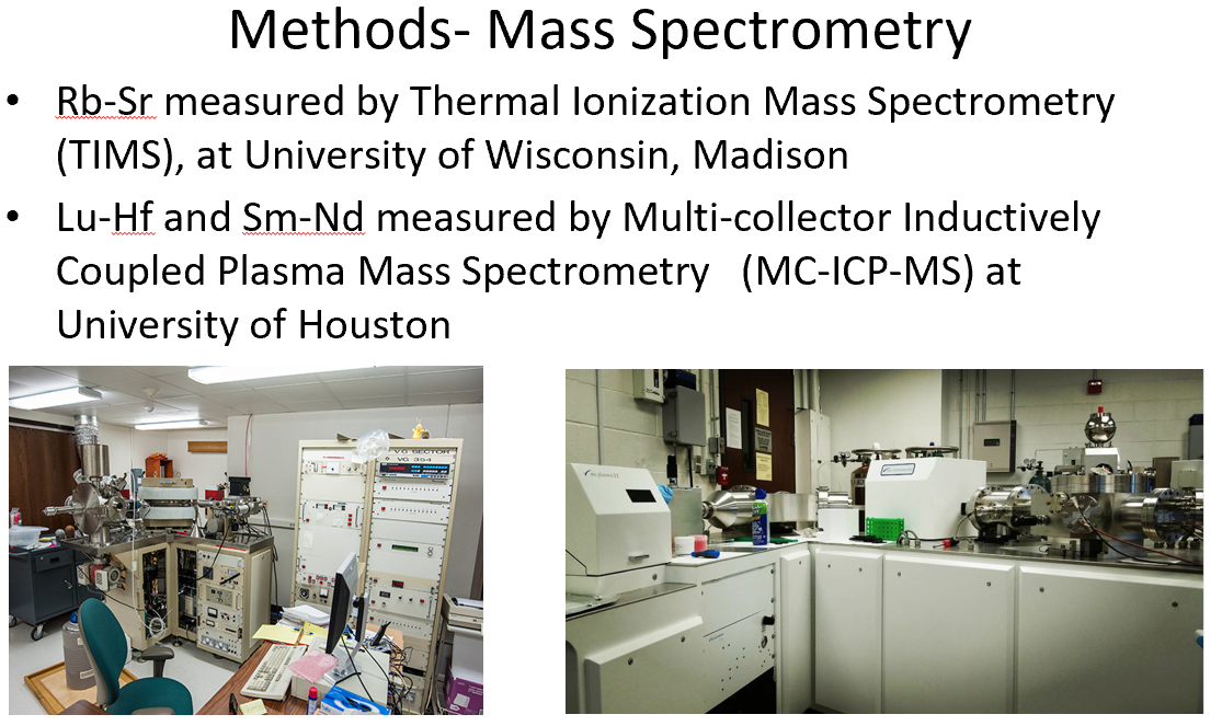 So then I went to WORK. I got 8 different samples to see if there was any sort of heterogeneity between them isotopically using the three different systems (Lu-Hf, Rb-Sr, and Sm-Nd). I did the chemistry here in our lab which was intense but rewarding.