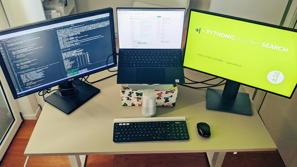 Working on my talk about pythonic full-text search for the next #EuroPython 2020 in this rainy Saturday. See you next Friday at the first online edition of the <a href="/europython/">EuroPython</a> conference.
#python #django #postgresql #fulltextsearch
paulox.net/talks/