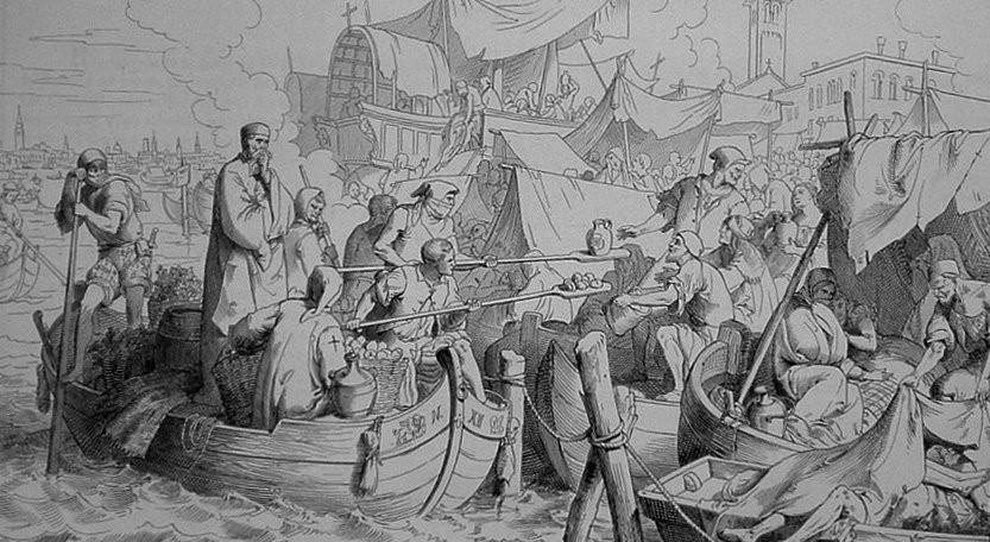 Plague__Doctor's tweet photo. Today is the #Redentore!

It began as a feast – held on the day of the Feast of the Most Holy Redeemer – to give thanks for the end of the terrible #plague of 1576, which killed 50,000 people. 

This year due to the #Covid crisis there won't be any fireworks. https://t.co/KJ5eQVBb12