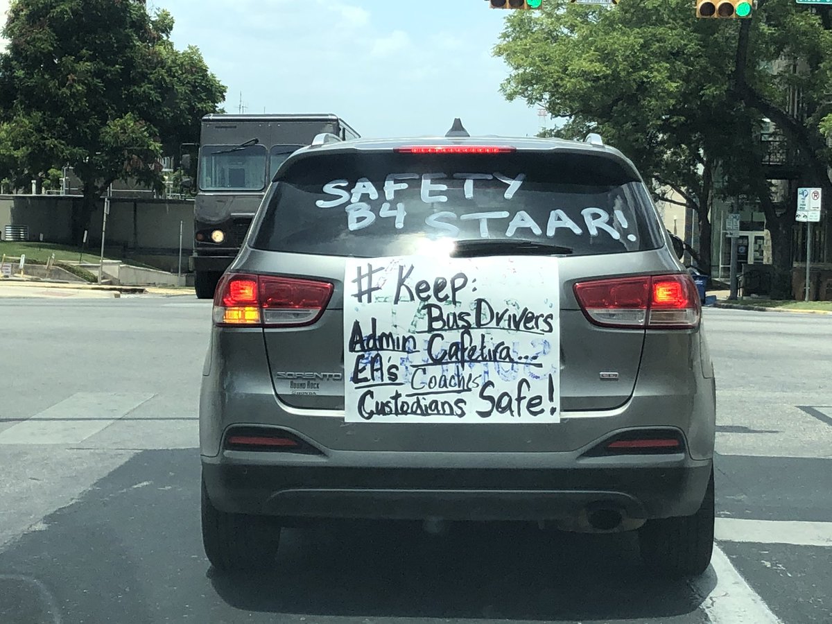 MontserratforTX's tweet photo. .@GregAbbott_TX educators &amp; school work employees want to go back to school when it is SAFE for ALL! Caravan for Safe School Opening! #teachersareworthmore #opentexasschoolssafely #texasteachersaretalking 
#texaschildrenarenotexpendable @KUT @KXAN_News @AustinChronicle @cbsaustin https://t.co/Wrrhexb5HQ