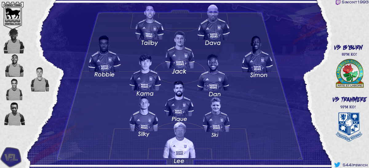 DuckMxn- (@duckmxn_) on Twitter photo 🔵TEAMSHEET🔵
Tonights lineup to face Blackburn and Tranmere!
#IpswichSZN 
<a href="/TheVFL_/">VFL</a> <a href="/The_PlayerHub/">JmeMobiles📱</a> @VFLGFX 🔵TEAMSHEET🔵
Tonights lineup to face Blackburn and Tranmere!
#IpswichSZN 
<a href="/TheVFL_/">VFL</a> <a href="/The_PlayerHub/">JmeMobiles📱</a> @VFLGFX