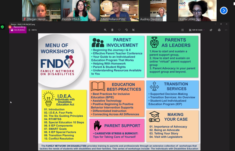 ACC_PTA's tweet photo. Great workshop with Family Network on Disabilities at #FLPTA2020VLC! They have a lot of great resources for parents of special needs children to take advantage of, including information for helping kids navigate digital learning and school reopenings. 

https://t.co/7DMz8PUqh3 https://t.co/yEI091yaEL