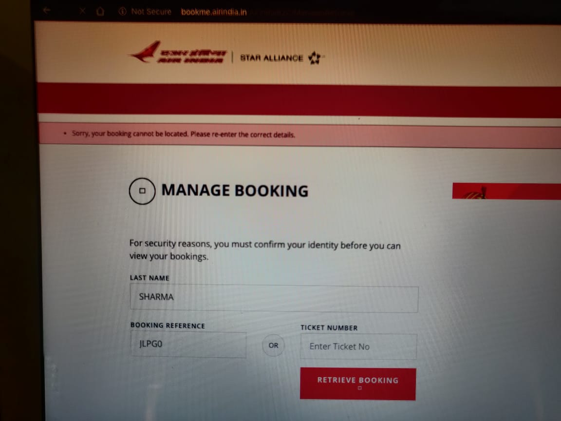 samraansh_'s tweet photo. @that_grunge_guy @airindiain Same here. The call center issued a PNR but that too is now unavailable. DEL SFO 25th July https://t.co/o2B3VD0u3X