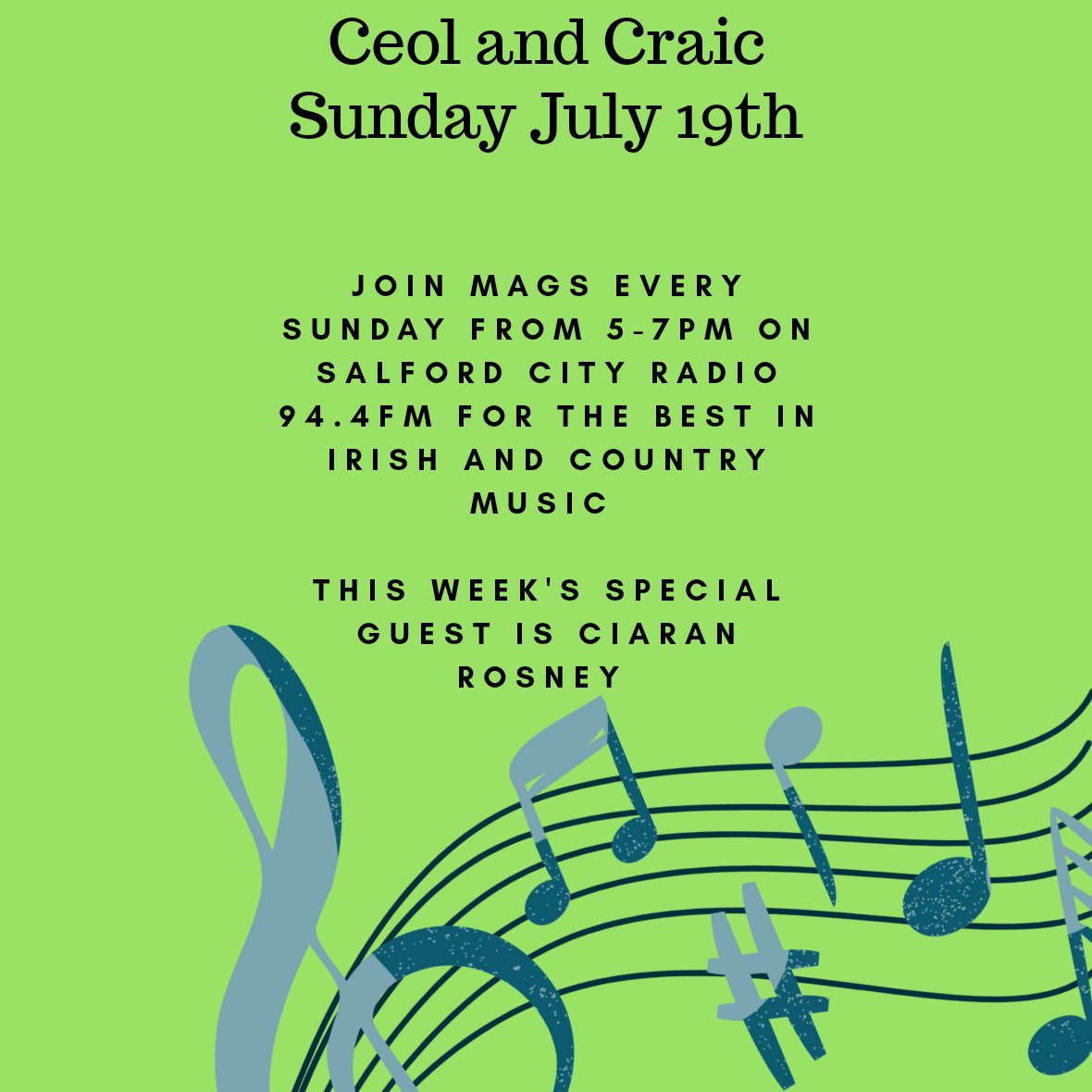 Ceolandcraic's tweet photo. Join @mags_mc07 on @SalfordCRadio this Sunday with special guest @CiaranRosney new releases from @simoncasey11 @ClionaHagan @HurricaneHighwy @menglishmusic @LeanneRowlette @theirishworld @IWHCmanchester @ATCountryTV @Assoc_IrishMcr 🎙🎶🎧📻 https://t.co/FcVpe20jqd