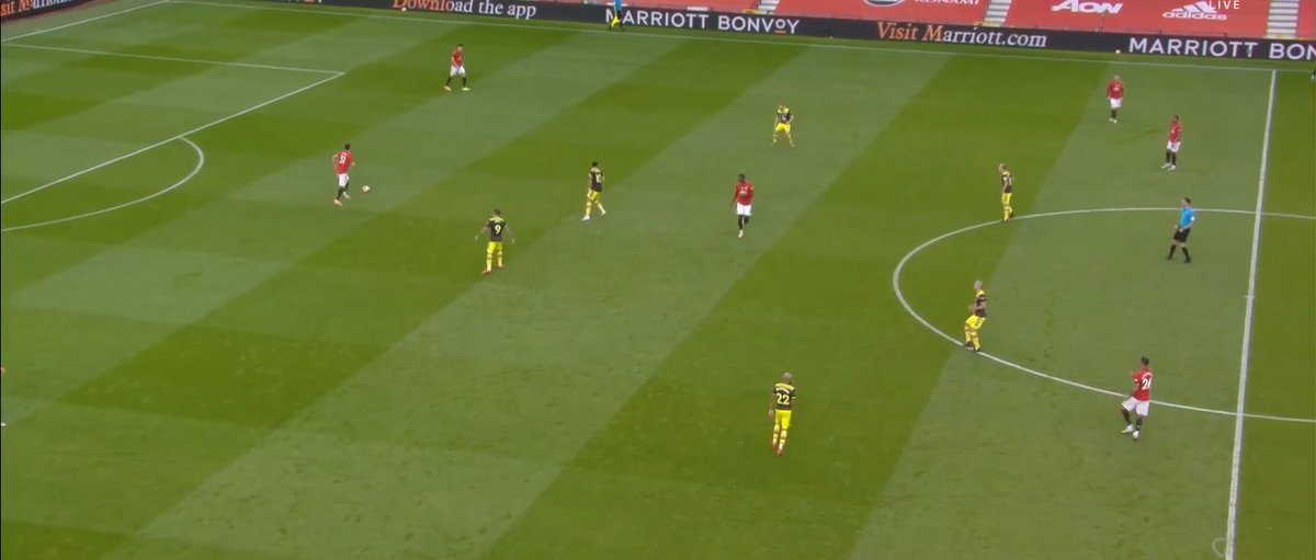 Accessing the final third - United struggled to move through the thirds because of 1) excessive touches and 2) poor connections of the final two phases of buildup. The visitors noted this & put their MF in the opposition half, this paid off as they scored from a Pogba mistake