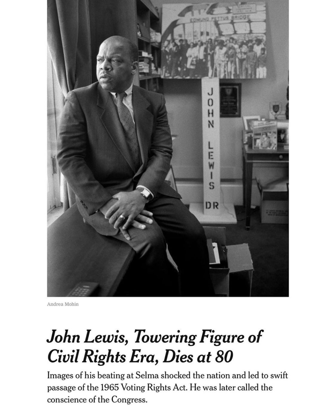 John Lewis, Towering Figure of Civil Rights Era, Dies at 80 - The