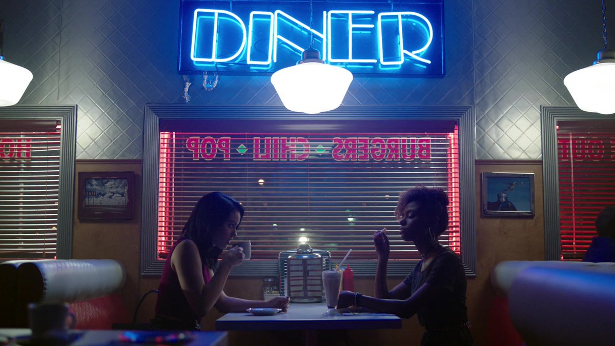 in 1x06 and 1x08, veronica has coffee, which correlates with her feeling of being an outsider bc of her father.