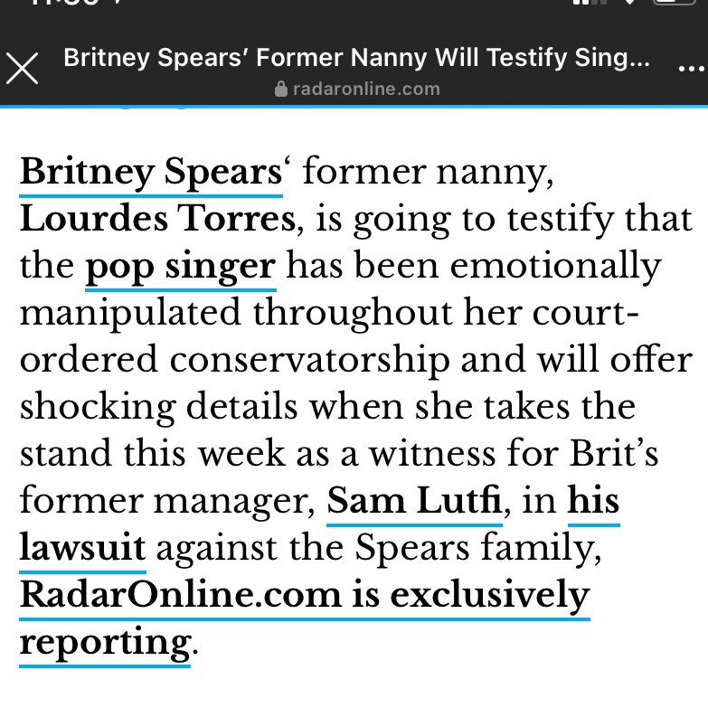 Britney Spears' former nanny also testified this year that the pop star was being "emotionally manipulated" in the conservatorship.  #FreeBritney