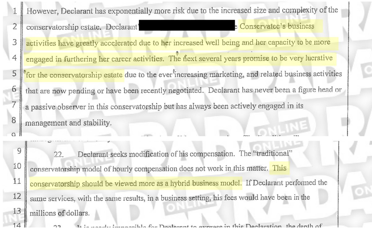 Wallet called the conservatorship at this time a "hybrid business model" and notes the "conservatee's business activities have greatly accelerated."  #FreeBritney