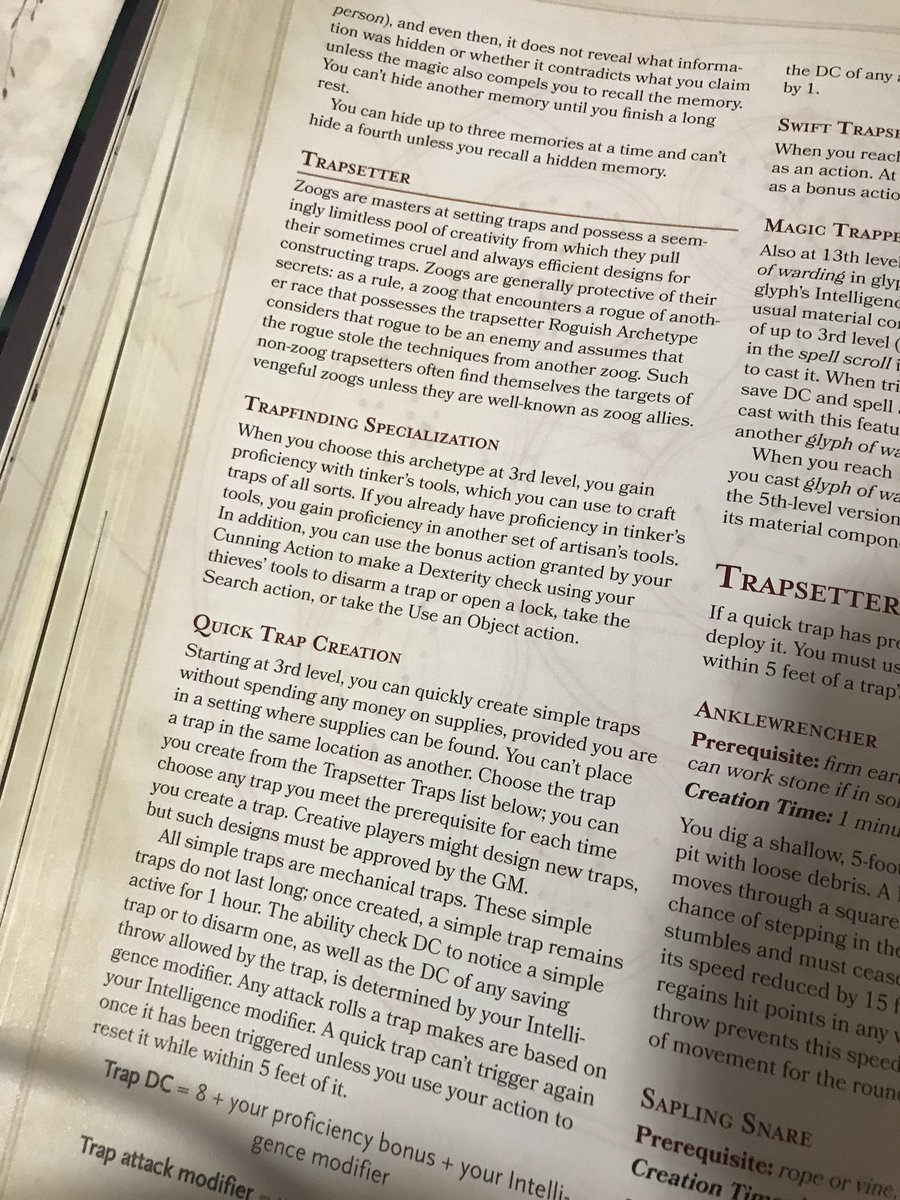 I like this Roguish Archetype, the Trapsetter.