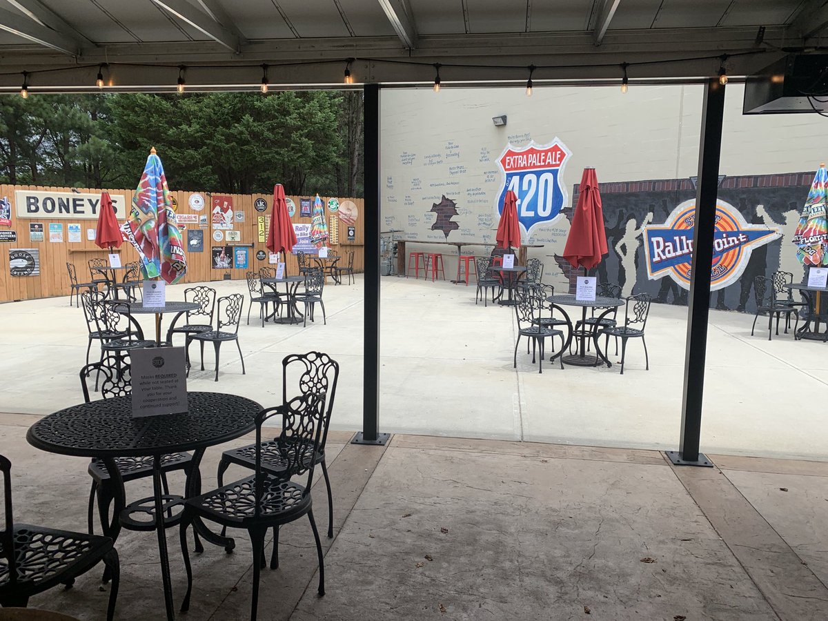 Patio is open!! 11am-10pm 7 days a week! #SocialDistancing at it’s finest. #mobileoffice. #workfromrally #weekenddrinks