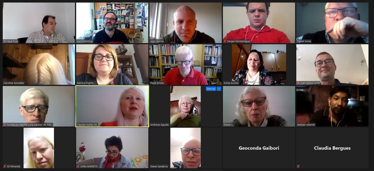 LluisMontoliu's tweet photo. Hoy, convocados por @ALBA_albinismo nos hemos reunido asociaciones de ayuda a personas con #albinismo de países latinoamericanos: Argentina, Chile, México, Colombia, Brasil, Paraguay, Panamá, Ecuador, EEUU y España para la primera conferencia #CLAVE2020
https://t.co/4yC0bLO22e https://t.co/lZ3VZfJeFk