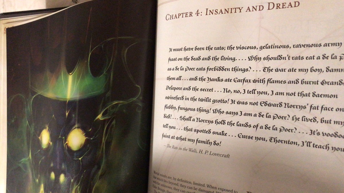 Chapter 4 delves into a staple of Lovecraftian gaming, Insanity.