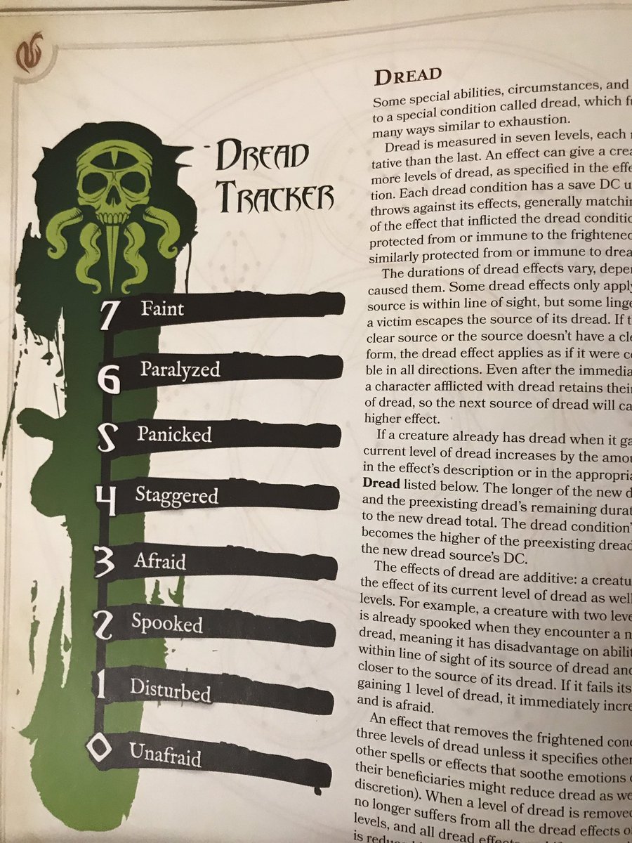 There are new rules for Dread and Insanity.