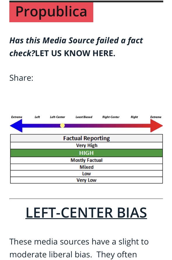  #InformationWarfare “They often publish factual information that utilizes loaded words (wording that attempts to influence an audience by using appeal to emotion or stereotypes) to favor liberal causes.” https://mediabiasfactcheck.com/propublica/ 