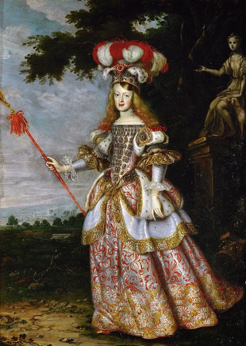 AngelicaPeyrac's tweet photo. Retrato de Margarita María Teresa de Austria y Austria (ella es la protagonista de #LasMeninas, donde se la ve de niña rodeada de sus damas de compañía) aquí ya de adulta por #JanThomas. El caballero es su esposo, el emperador Leopoldo I. #SigloXVII #Barroco #LosExcesosDelBarroco https://t.co/XbjiYmgSeX