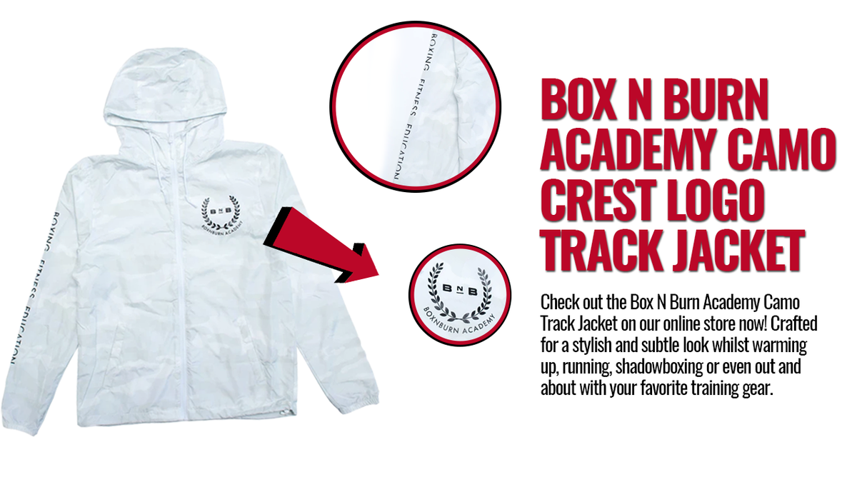 BoxingFitness_'s tweet photo. Check out the Box N Burn Academy Camo Track Jacket on our online store now! Crafted for a stylish and subtle look whilst warming up, running, shadowboxing or even out and about with your favourite training gear!🥊
----
#boxingclothing #boxinggear #boxingequipment #boxingapparel https://t.co/UlXrWrawsu