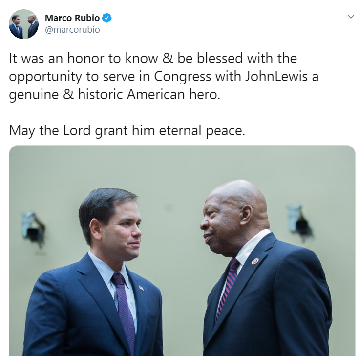 Marco Rubio Makes An Embarrassingly Racist Mistake In His Tribute To John Lewis