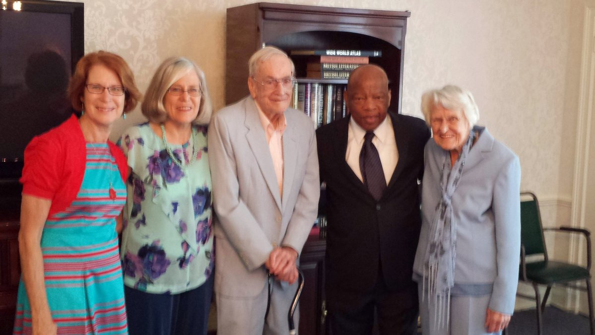 farrisa's tweet photo. @repjohnlewis w/ John &amp; Betty Herbers and two of their daughters in 2014. Lewis wrote on Twitter "“Do not get lost in a sea of despair. Be hopeful, be optimistic. Our struggle is not the struggle of a day, a week, a month, or a year, it is the struggle of a lifetime.” https://t.co/xixgWhPrJH