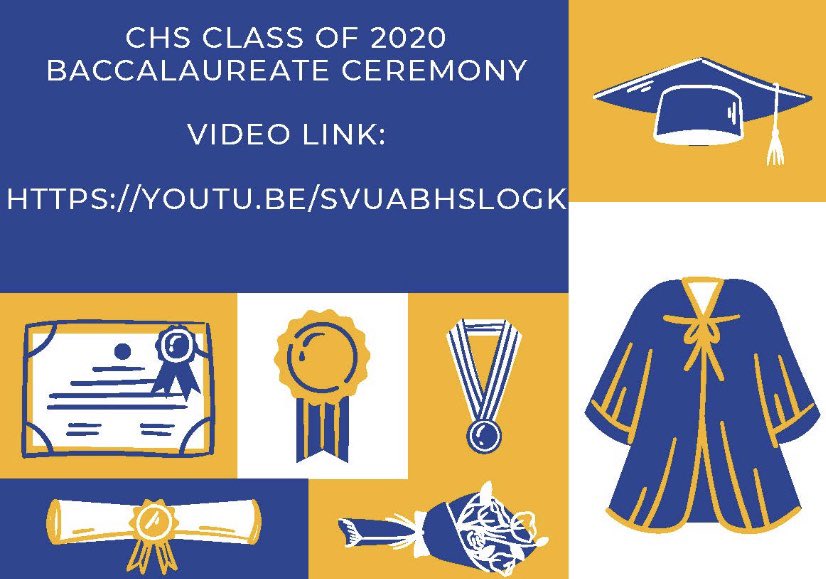 CHSclass0f2020's tweet photo. congratulations class of 2020! We did it! Here is the instructions on watching the baccalaureate service! Thank you to all involved in this service and in today’s graduation!
https://t.co/PII69cS7x6 https://t.co/MnqnojGrqC