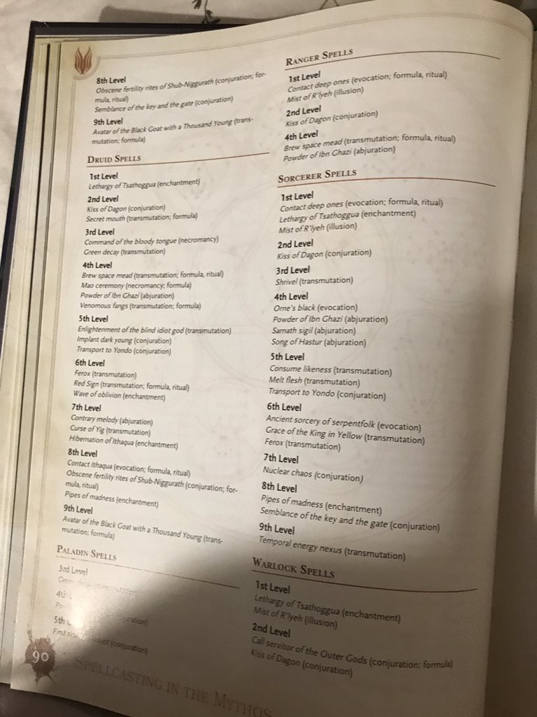 Lots of new spells to fit the theme.