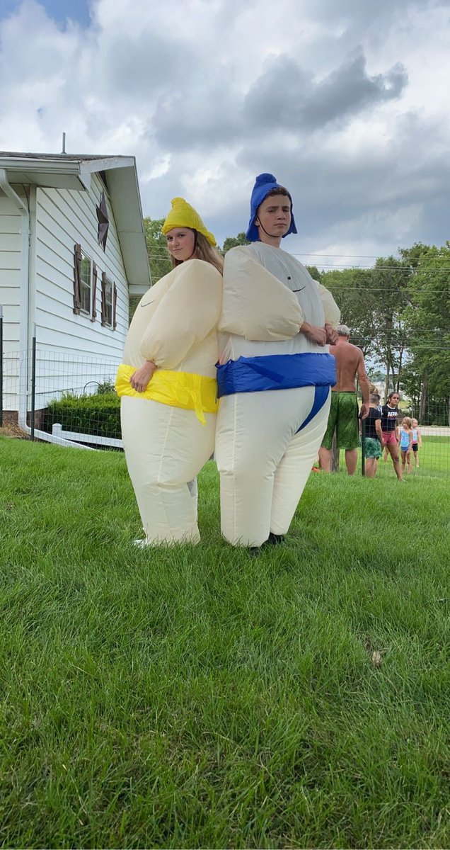 clewisboiler's tweet photo. Fun and Games at Grams! #sumosuits https://t.co/5MPvVKBZYV