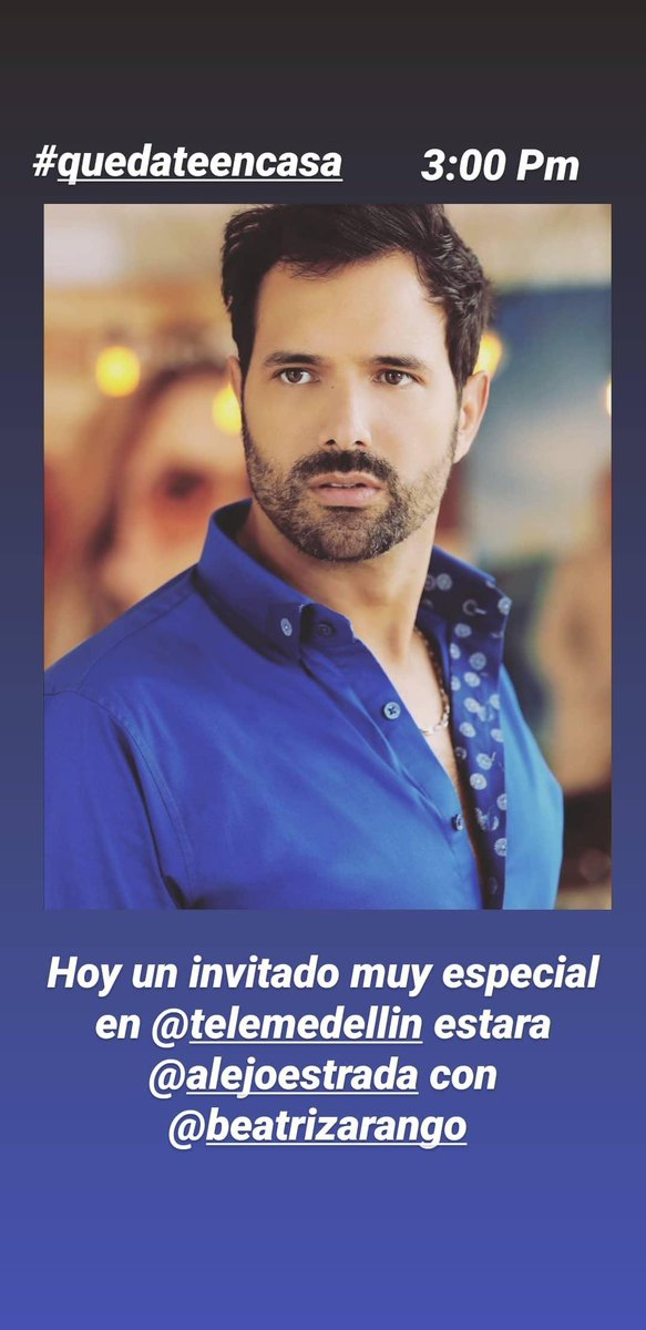 Hoy en <a href="/Telemedellin/">Telemedellín</a> estara el actor y empresario <a href="/Alejoestrada/">ALEJANDRO ESTRADA®</a> con <a href="/Bearangomoda/">Beatriz Arango</a> 3:00 pm