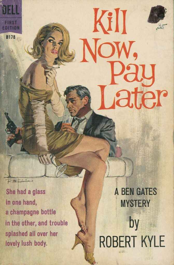 McGinnis is one of the most prolific paperback cover artists of all time. His elongated women are unmistakable once you start to recognize them. When She Was Bad can briefly be in in one of my favorite films, Who Killed Teddy Bear?