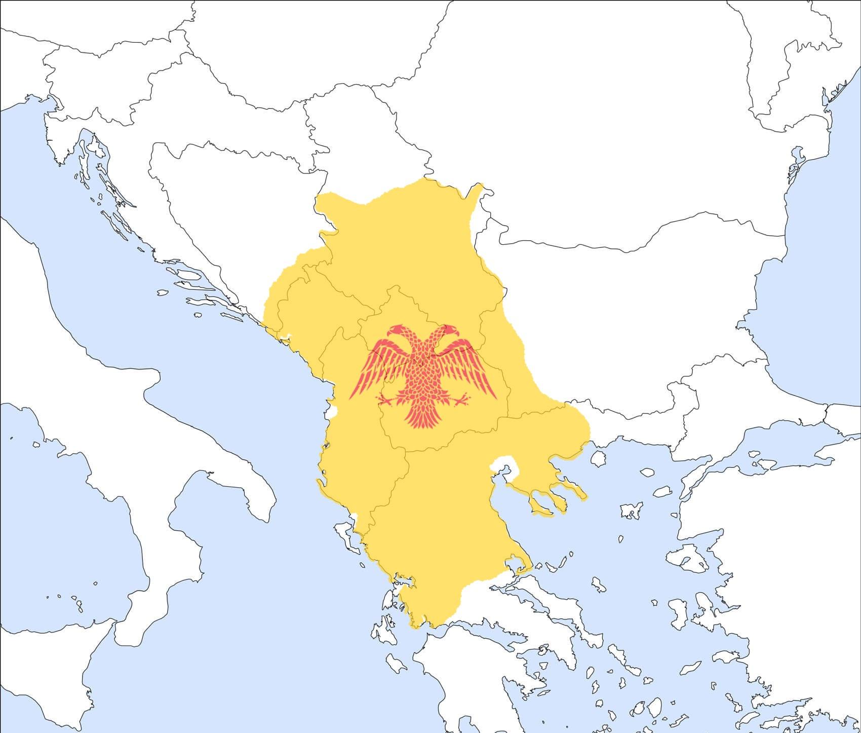 Wondering Maps on Twitter "Serbian Empire in 1355 compared to modern