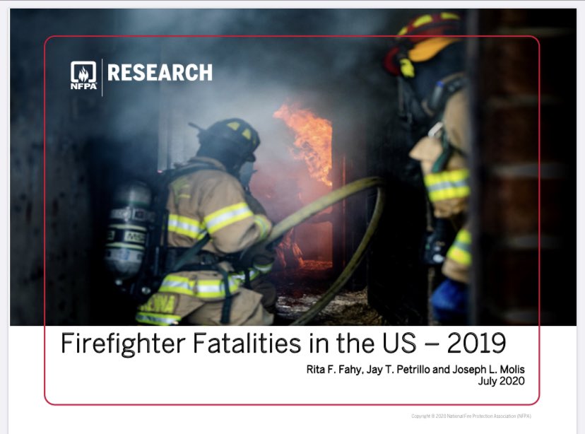NeilMcMillan162's tweet photo. 2019 - 48 On Duty US 👩🏽‍🚒👨🏼‍🚒 fatalities:
Sudden Cardiac = 22
Fire/Explosion = 13
Vehicle related = 8
Other(training, etc.) = 5

***Suicides = 119***
***Cancer = >130***

Hazard mitigation is what we do best.  Lets assign efforts to where the risk is the highest.
@ONFireChiefs @opffa https://t.co/SYuvNnFn5r