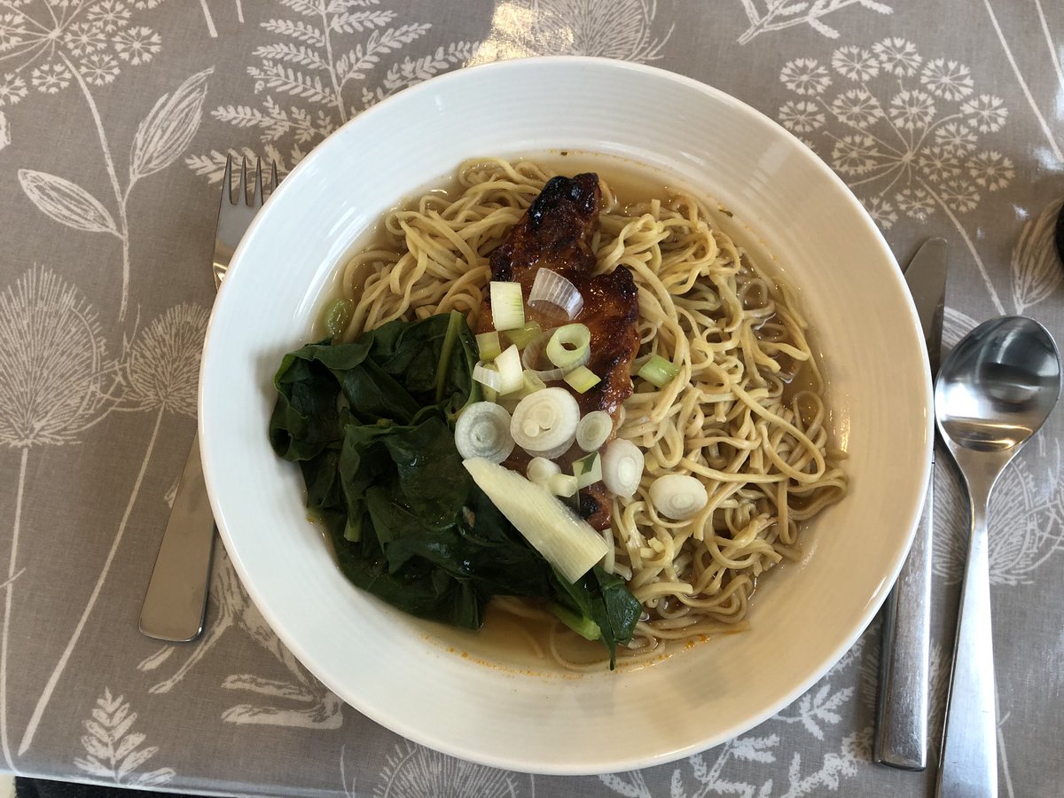 stormchaserMatt's tweet photo. This is our family challenge - every #saturdaynight one of us chooses a main course to cook the only rules: it must be from a recipe book we own and we can’t have had it before.  This week it’s @wagamama_uk Roasted Honey Pork Ramen.  #saturdaynightsupper #deliciousfood #Foodie https://t.co/fPkrNHJO5b