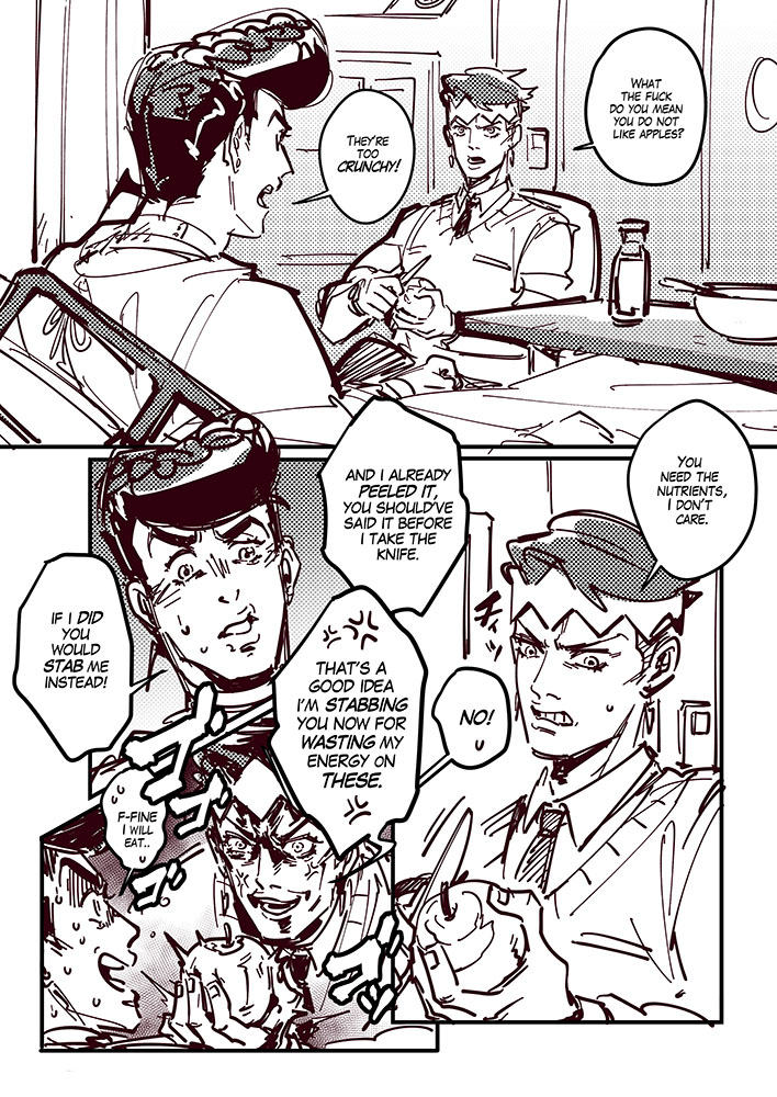 Rohan's turn to 'heal' Josuke
Special help with @mastahspark for dialouge. 