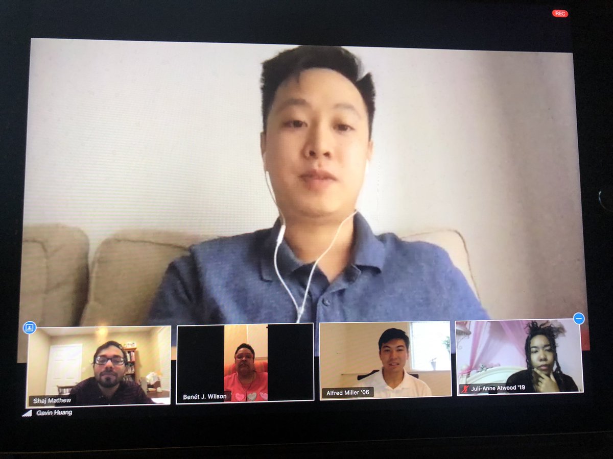 aajajcamp's tweet photo. What’s life like as a freelancer? @AvQueenBenet &amp; our alums @GavinHuang &amp; @Trinity_U Prof. Shaj Matthew shares the details with JCampers during our 20th anniversary #alumnisummit huge add’l gracias to alum @AlfredFMiller!!! https://t.co/lXCItoo2SX