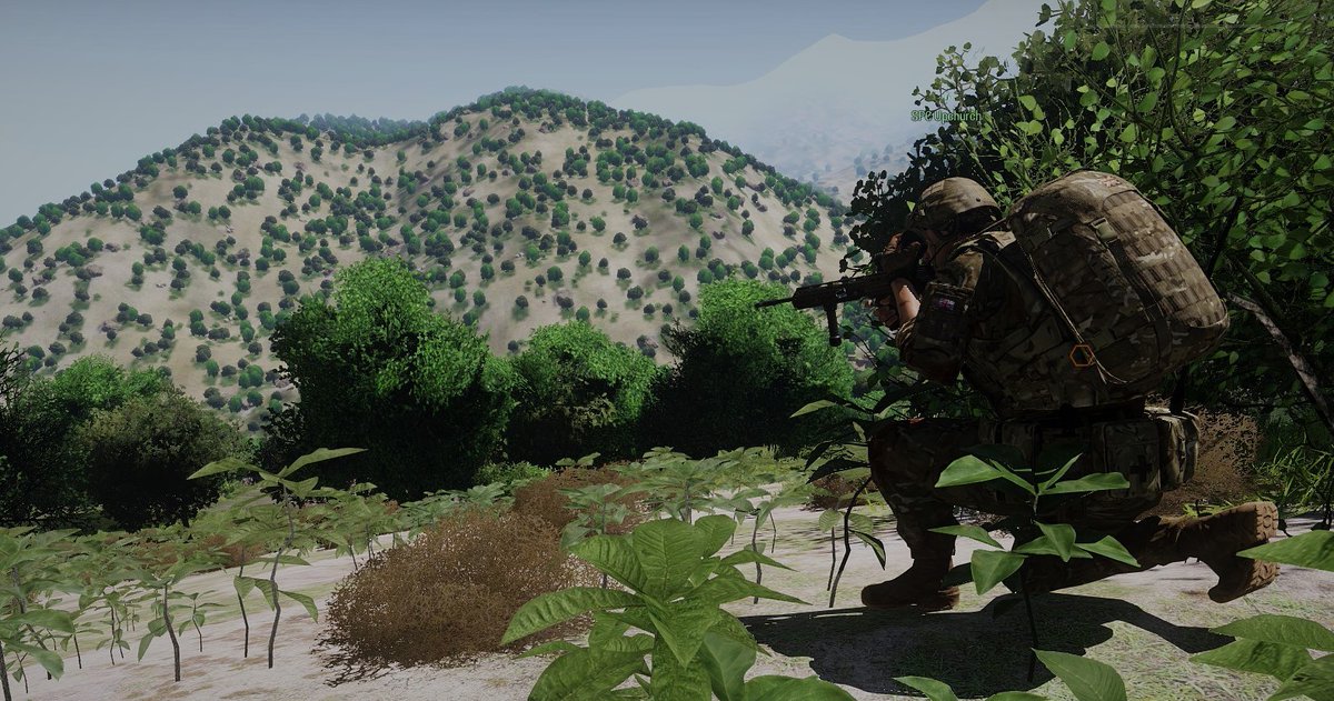 48thInfantry's tweet photo. #OperationDay The 48th conducted a presence patrol to areas of interest within Afghanistan to gather intel. Thanks again to the @sixnineid for having our backs out there. #48MI #Arma3 #Milsim https://t.co/ebCj0NStYR