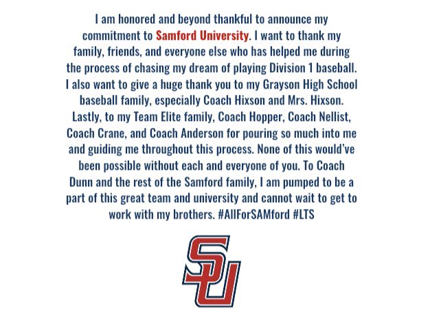 Henry Hunter (@henryphunter) on Twitter photo C O M M I T T E D. #AllForSAMford #LTS @coachcaseySU <a href="/SamfordBaseball/">Samford Baseball</a> <a href="/TEAMELITENATION/">Team Elite Baseball</a> <a href="/ghsbase/">Rams Baseball</a> C O M M I T T E D. #AllForSAMford #LTS @coachcaseySU <a href="/SamfordBaseball/">Samford Baseball</a> <a href="/TEAMELITENATION/">Team Elite Baseball</a> <a href="/ghsbase/">Rams Baseball</a>